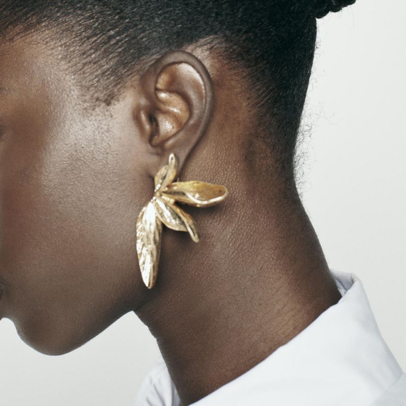 Gold Petal Earrings