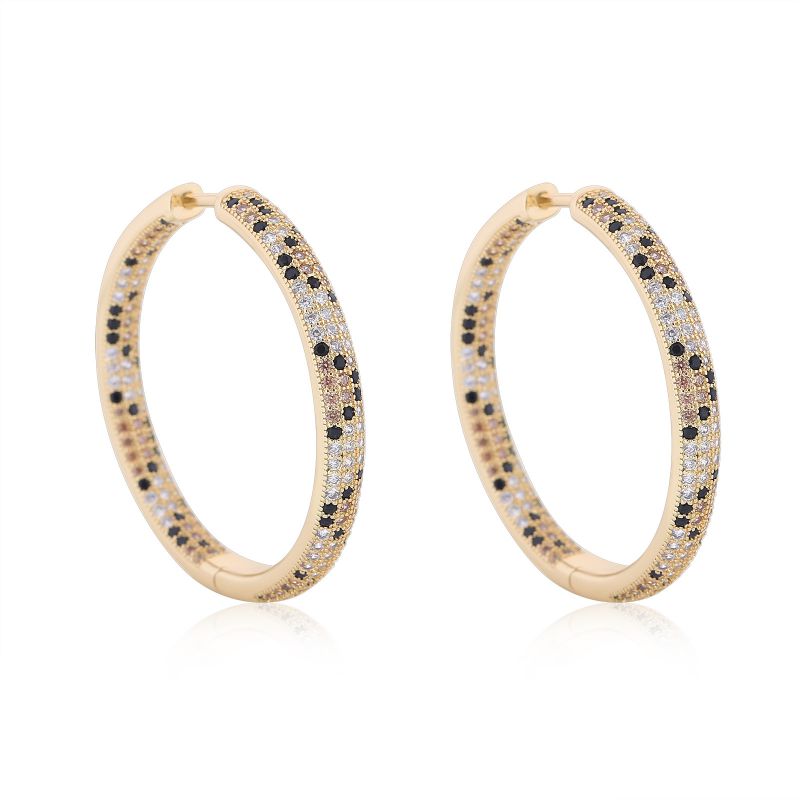 Leopard crystal hoops