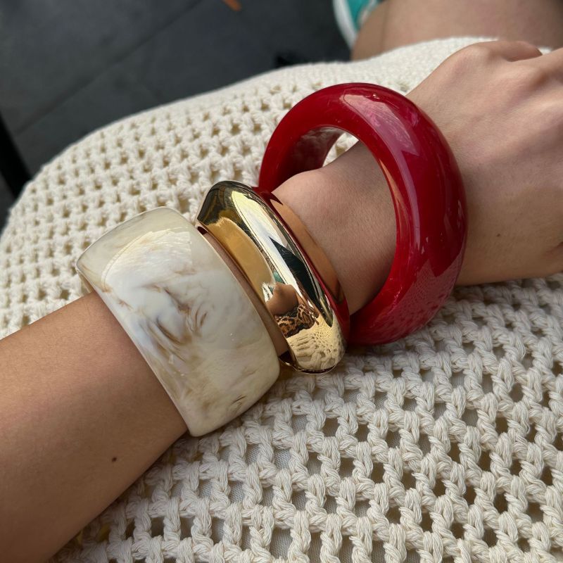 Deep Red Stacking Bracelets - Set of 3