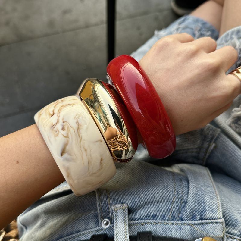 Deep Red Stacking Bracelets - Set of 3