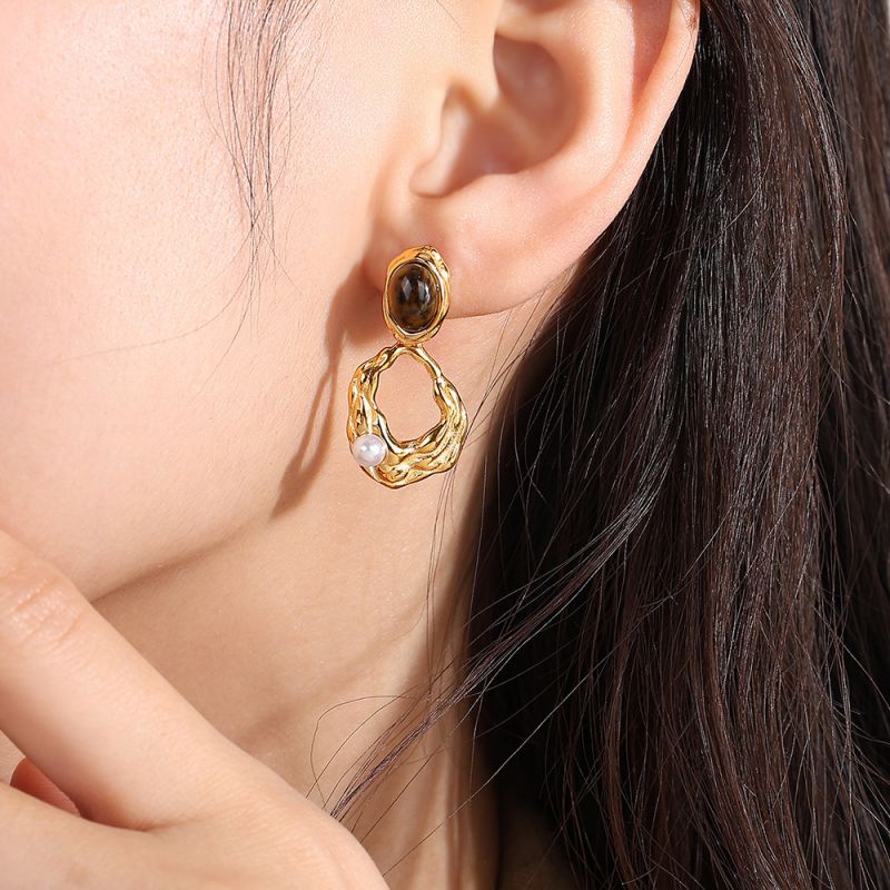 Gold plated dainty earrings