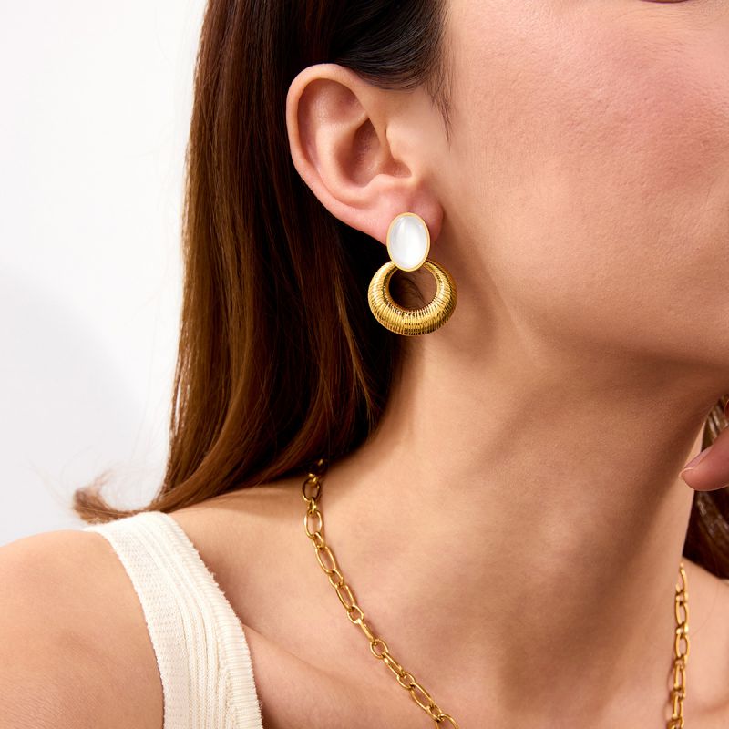 Elegant huggie drop earrings