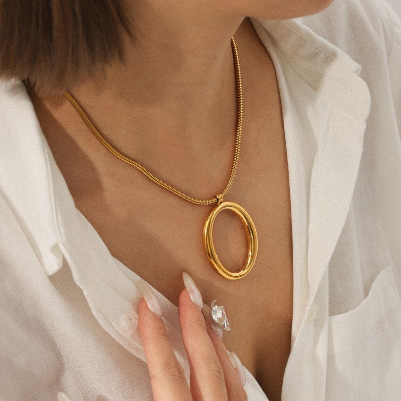 Oval Gold Plated Pendant