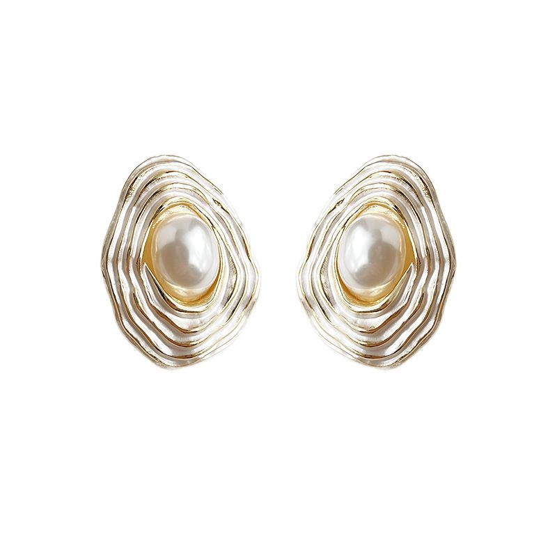 Pearl Silver textured studs