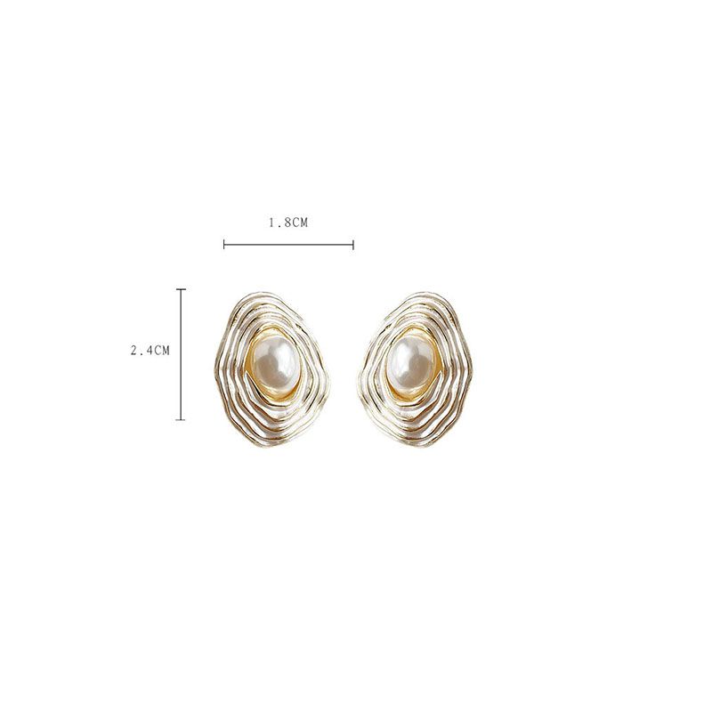 Pearl Silver textured studs