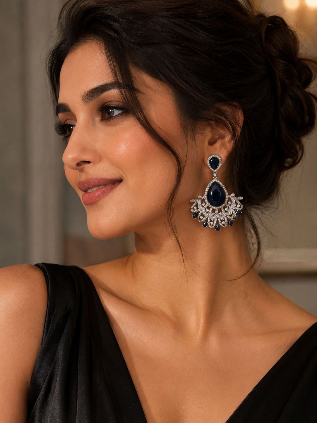 Sapphire Diamond danglers
