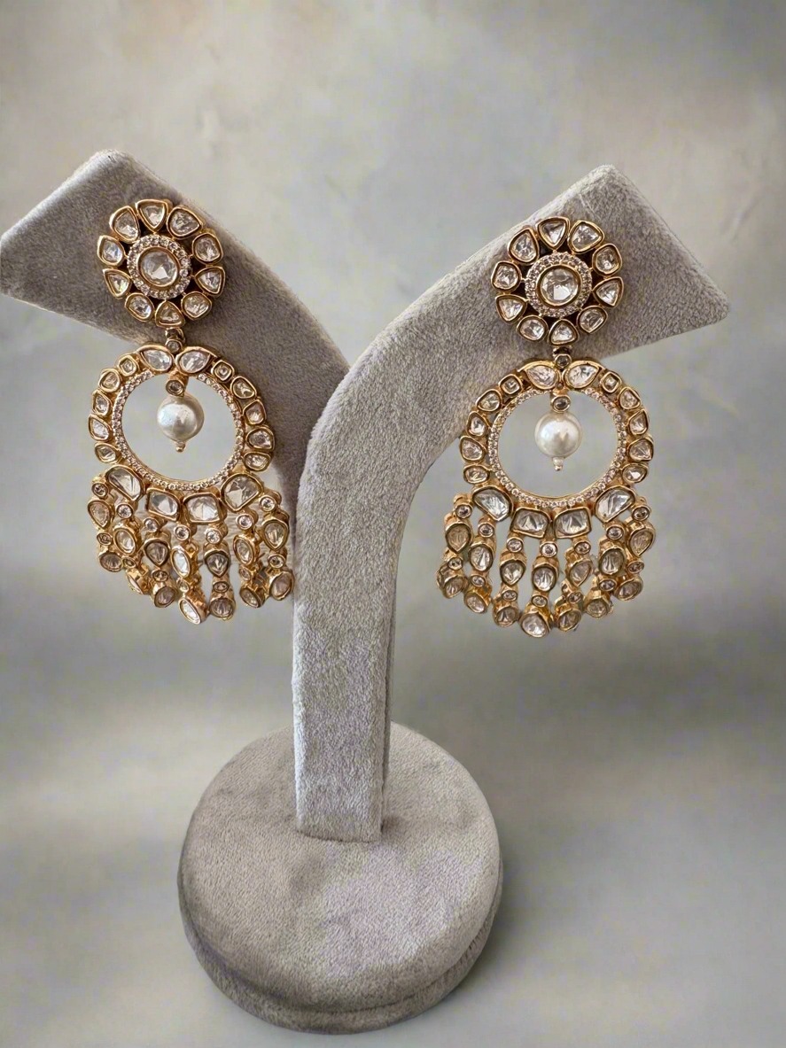 Polki Pearl Festive Chaandbalis