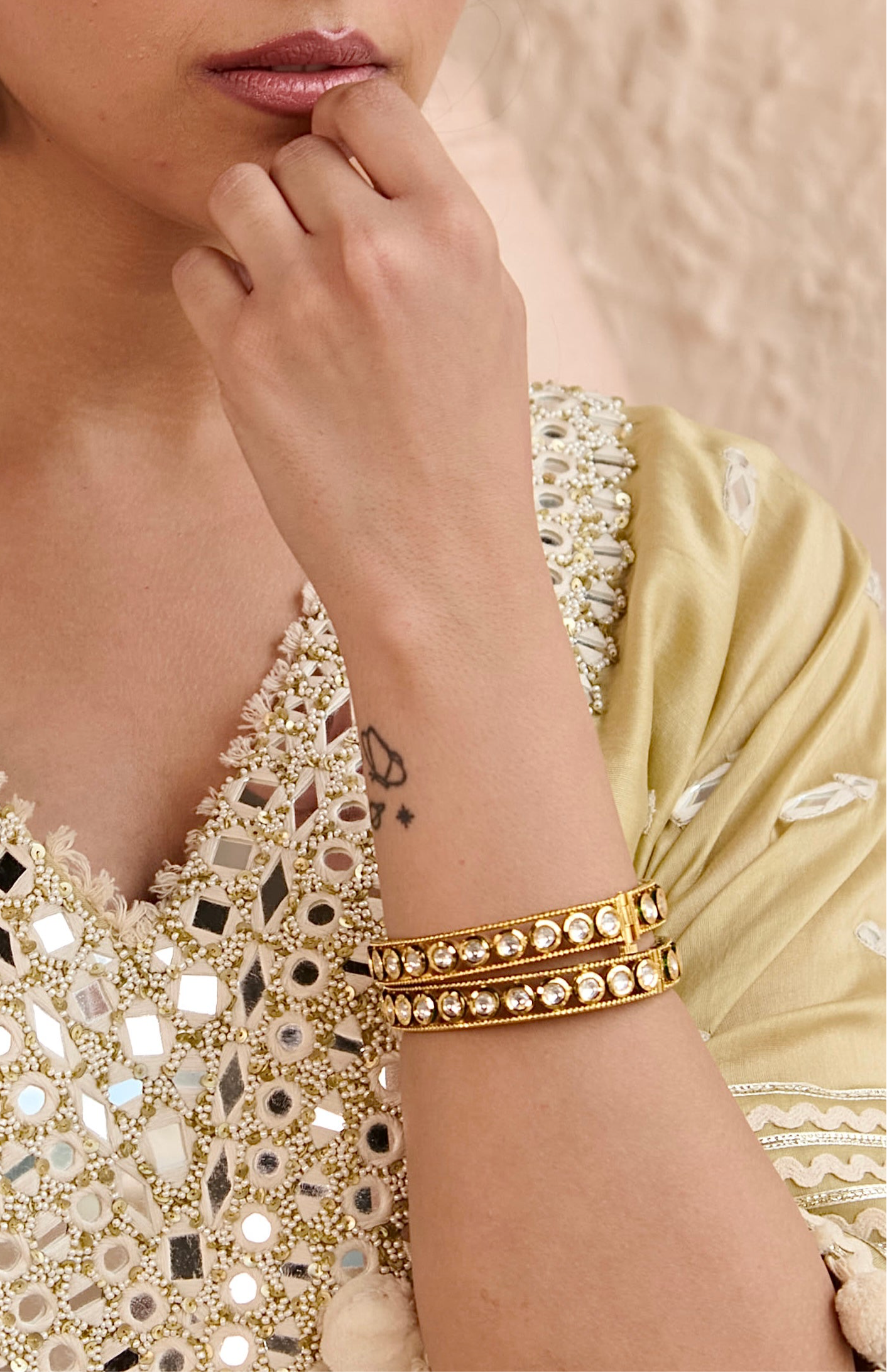 Polki gold plated Kadas