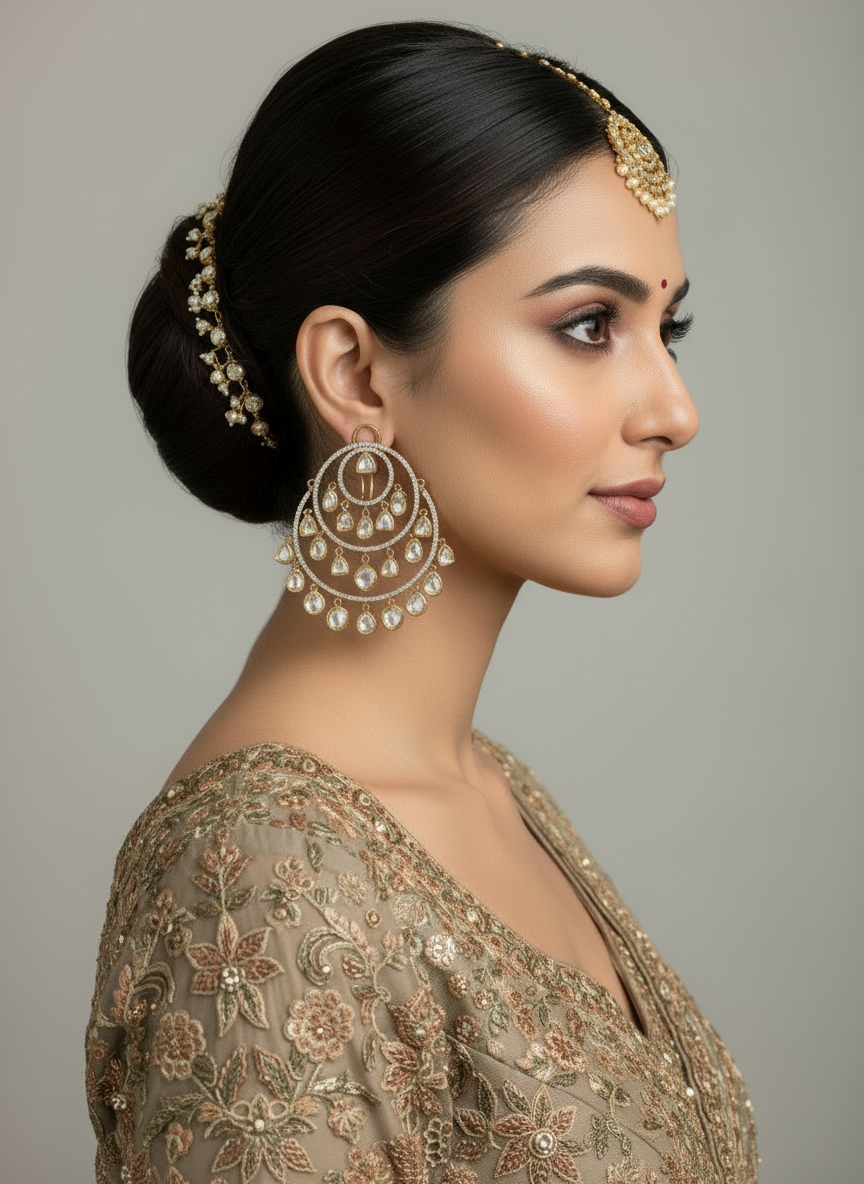 Layered Polki Chaandbalis