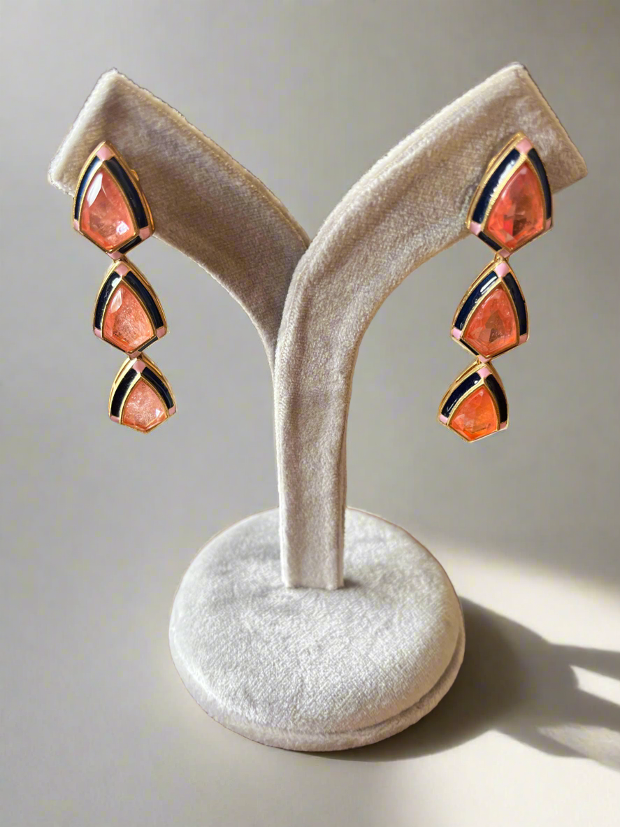 Contemporary orange drop earrings