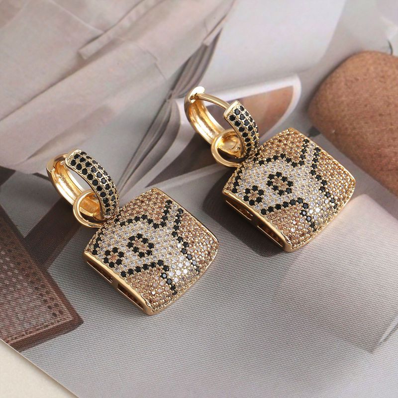 Leopard gold plated earrings