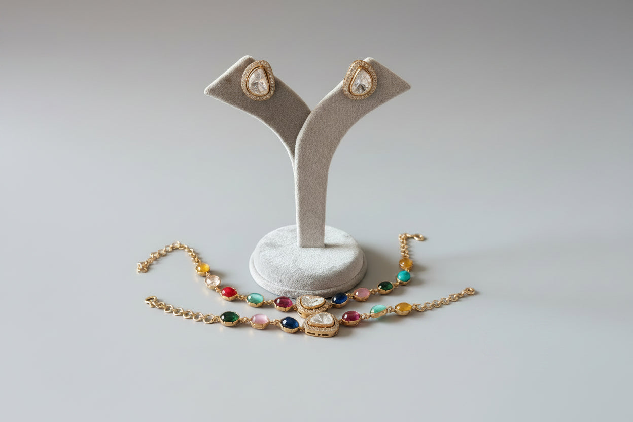 Rang Polki Bracelet & Choker Set