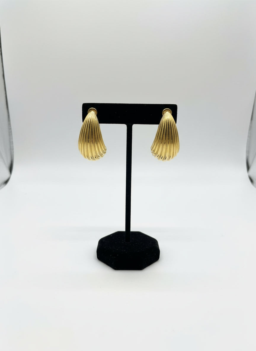 Gold Textured Statement Earrings