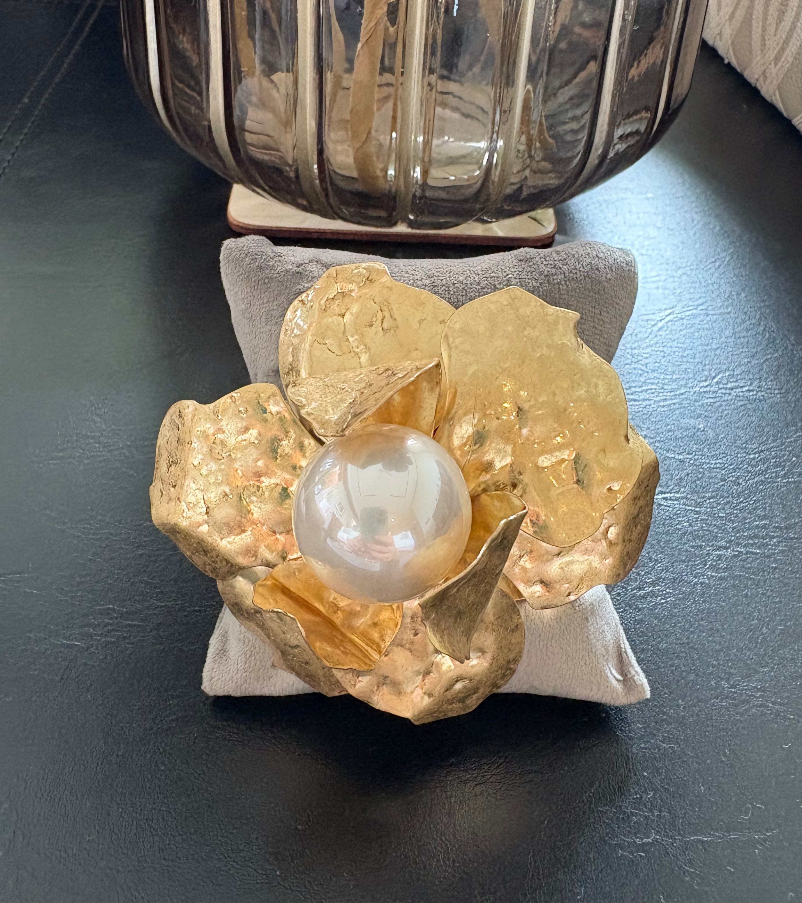Pearl gold statement cuff