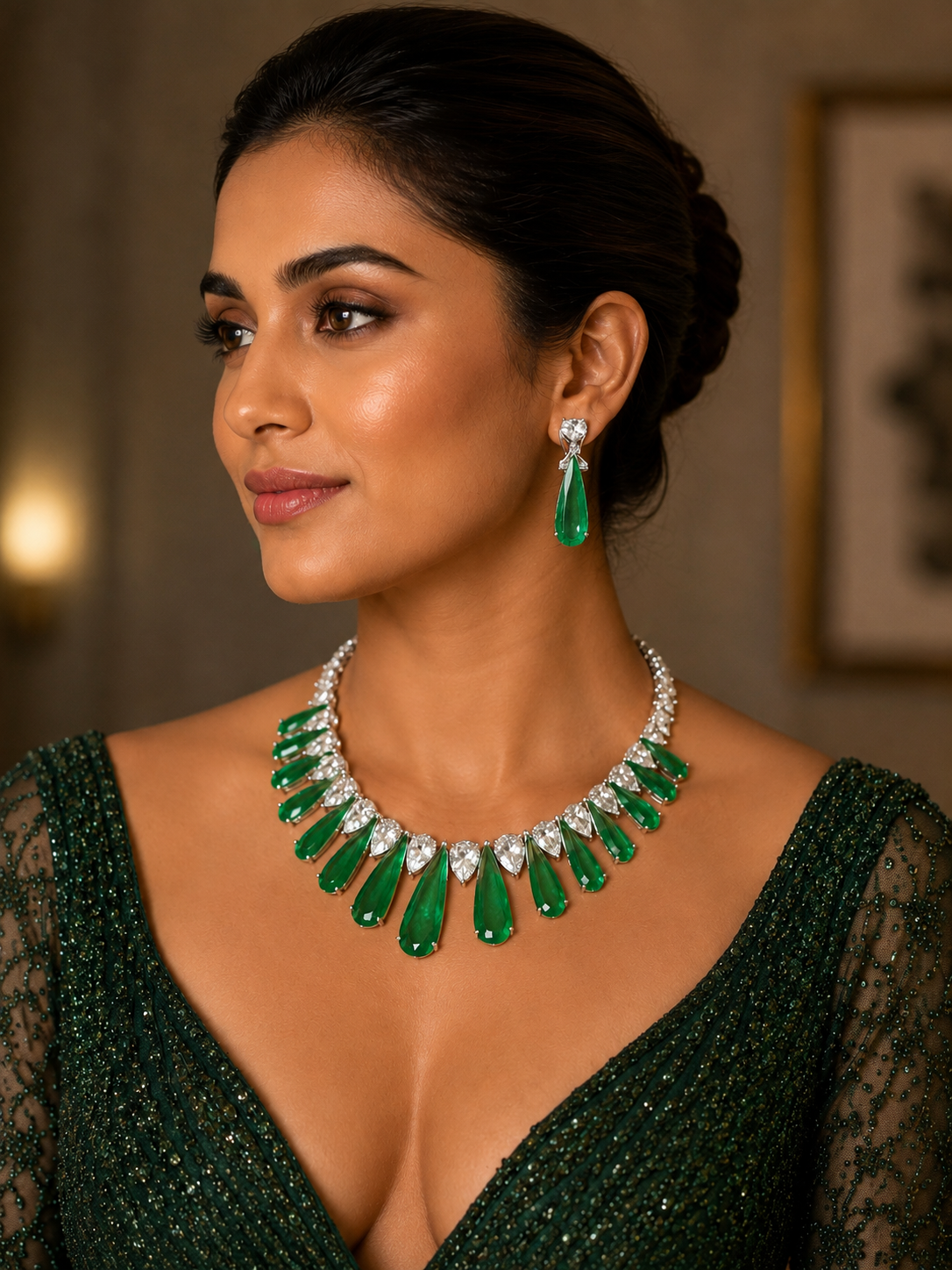Emerald Opulence Diamond Set