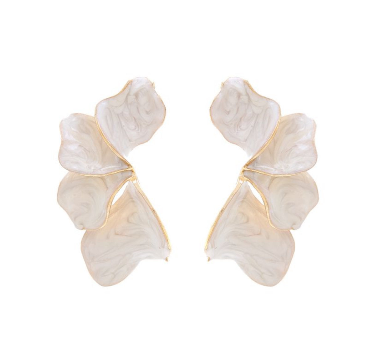 Dreamy white petal statement earrings
