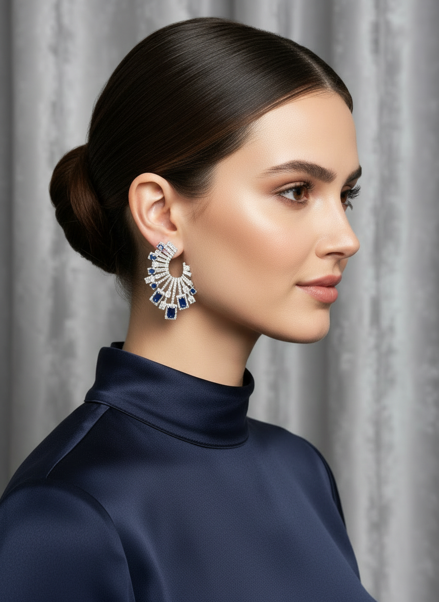 Sapphire & Diamond Cocktail Earrings
