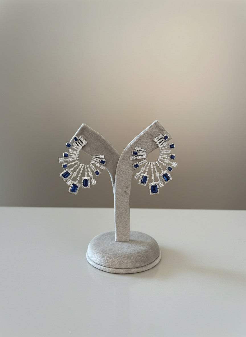 Sapphire & Diamond Cocktail Earrings