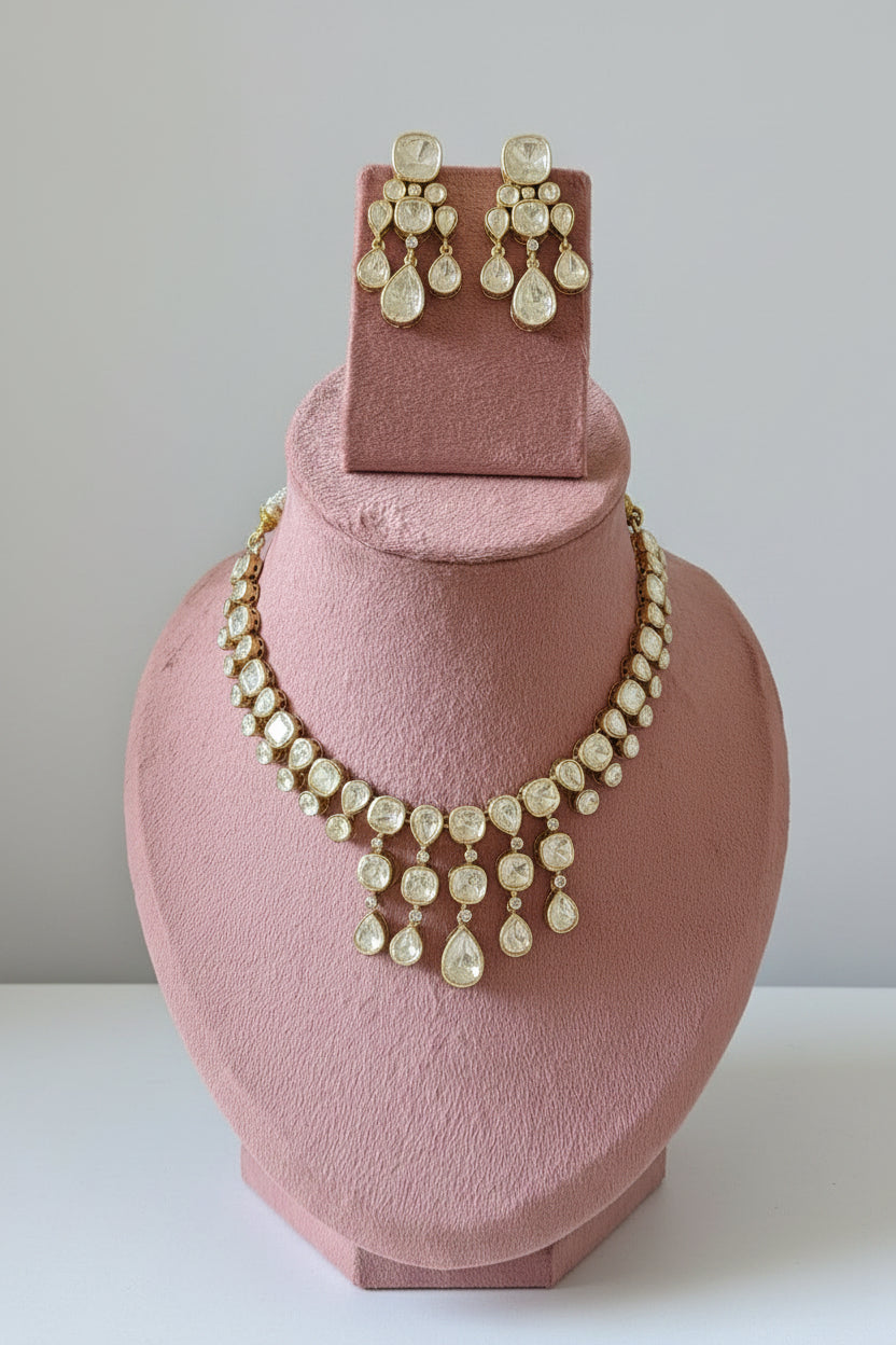 Polki Cascade Necklace & Earrings