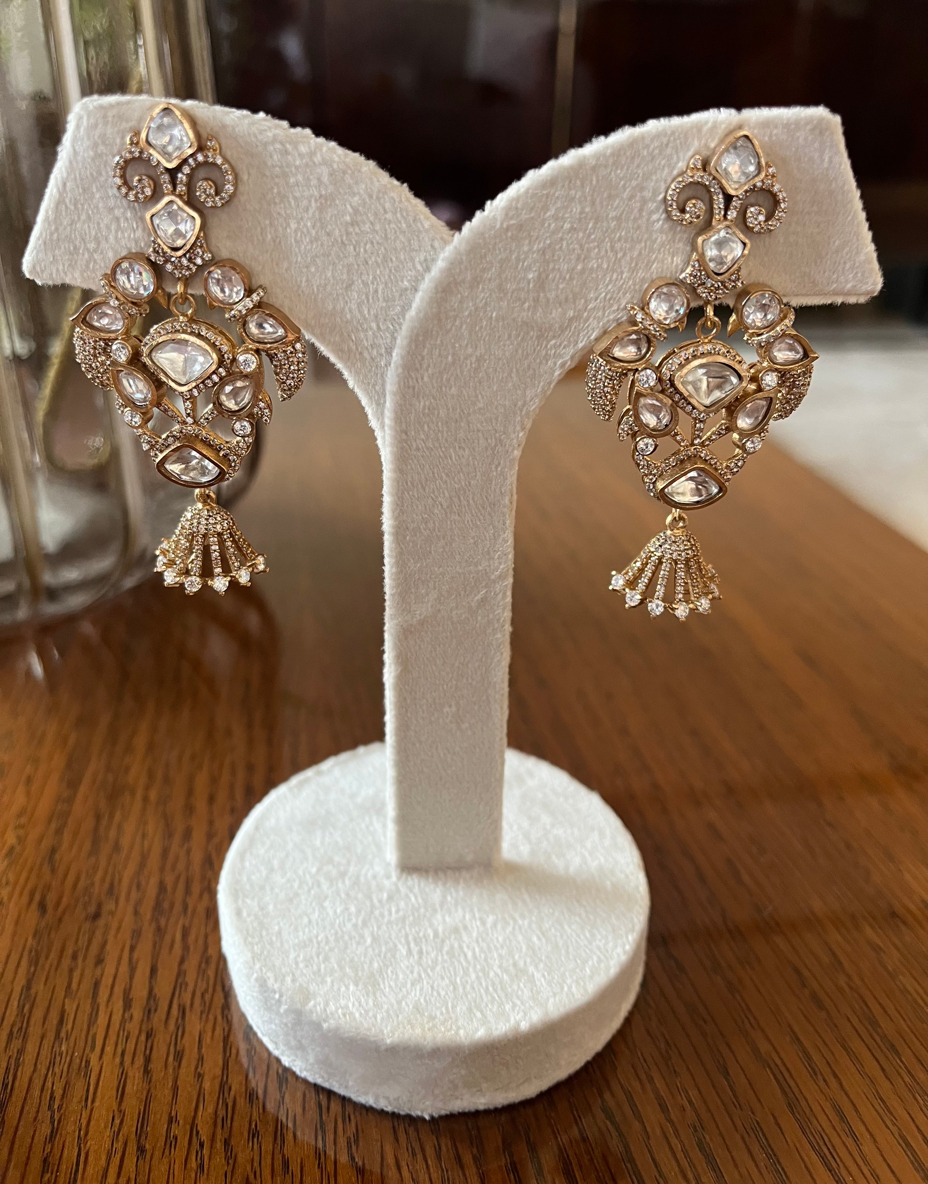Polki gold plated Jhumkas