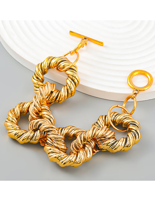 Statement Gold lock bracelet