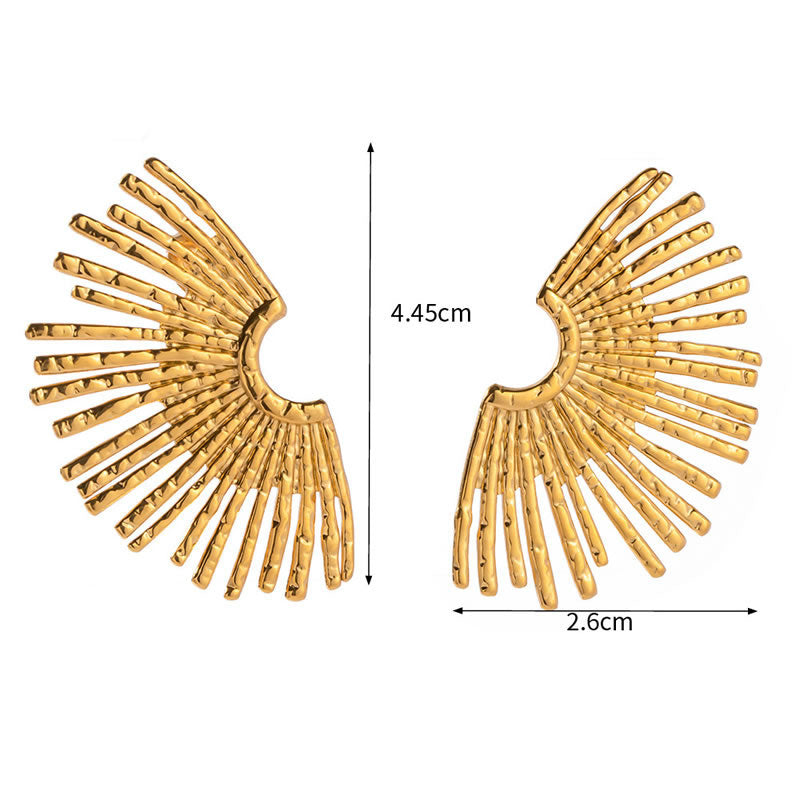 Gold half sunflower studs