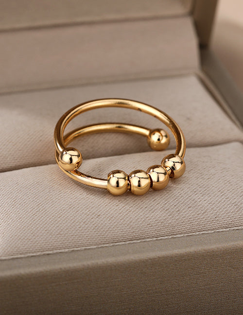 Spiral Bead Gold Ring