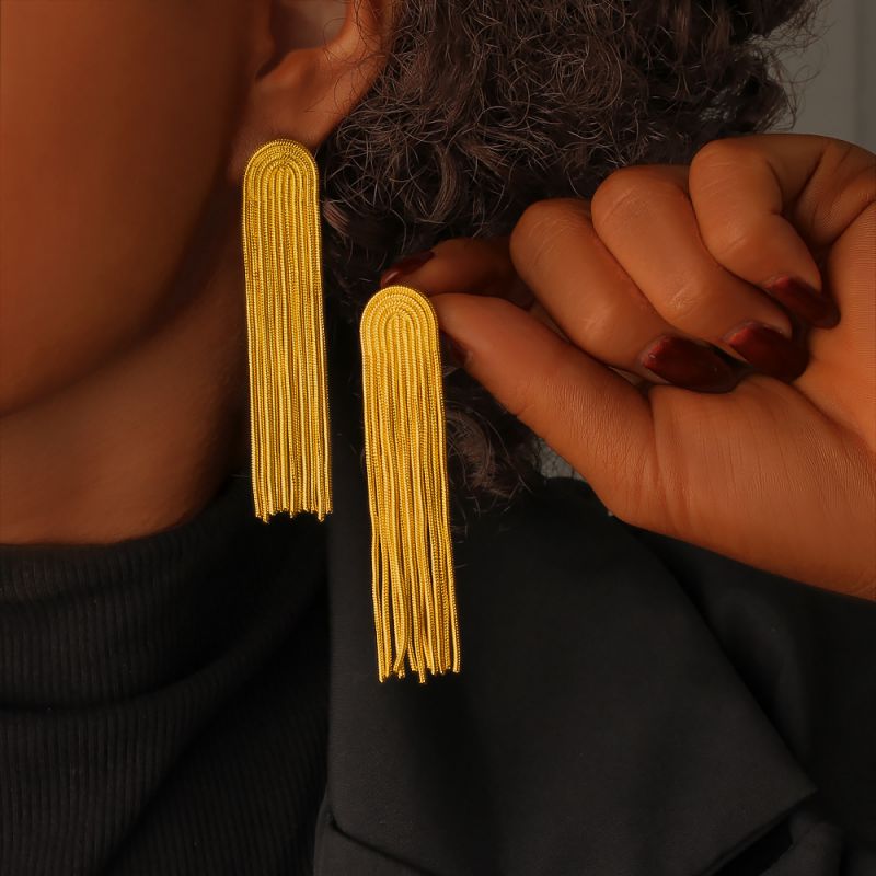 Classic Gold Tassel Earrings
