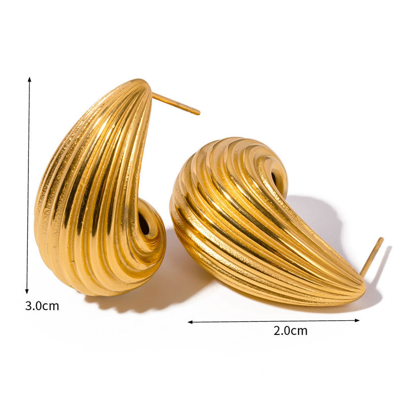 Gold Textured Earrings