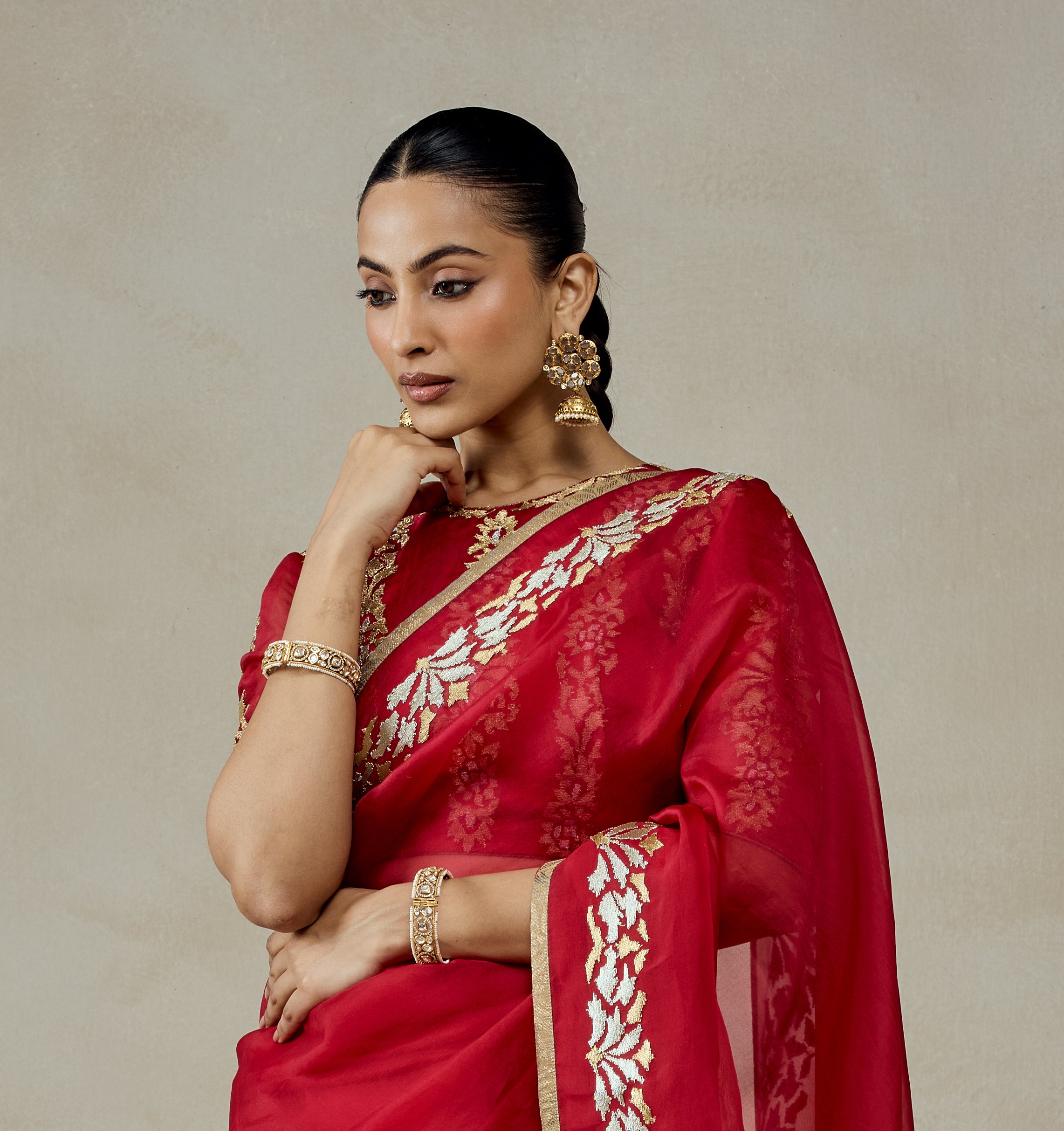 Meeta Antique Gold Jhumkas