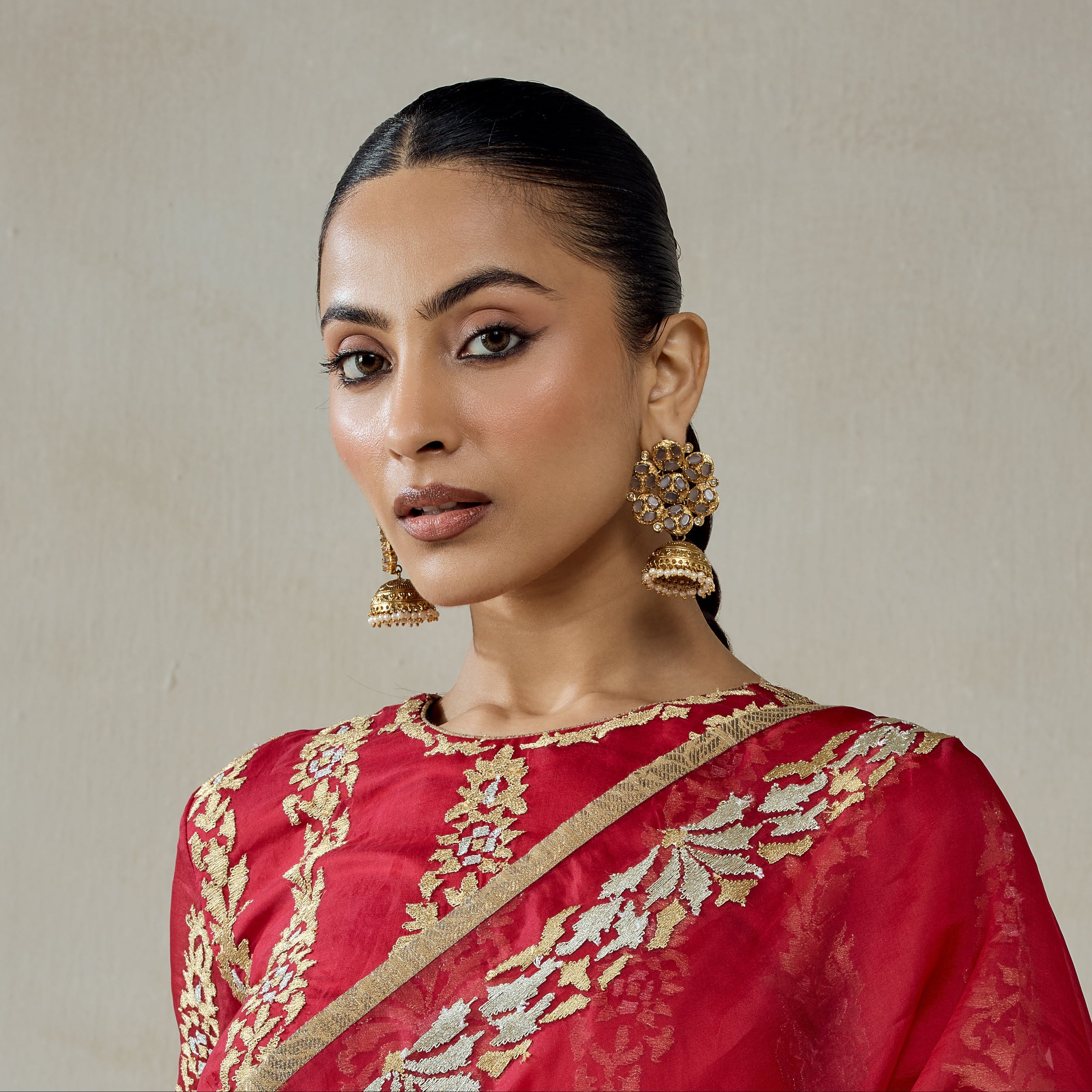 Meeta Antique Gold Jhumkas