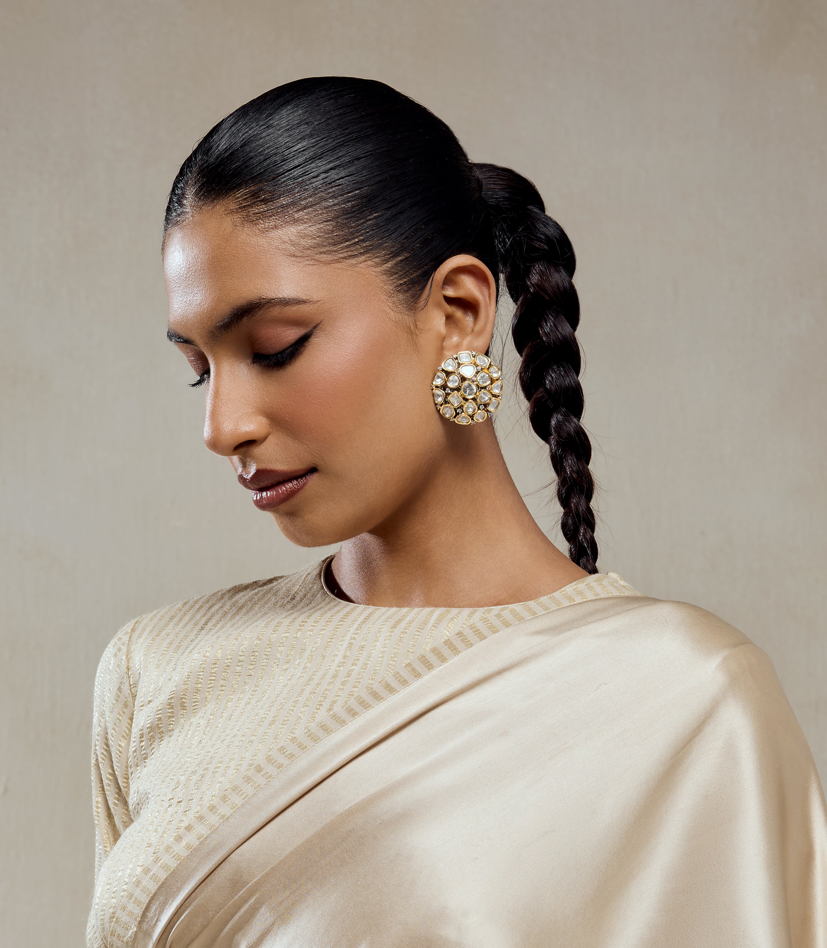 Nooran Semi Precious Polki studs