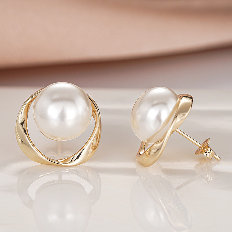 Azure Pearl Gold Studs