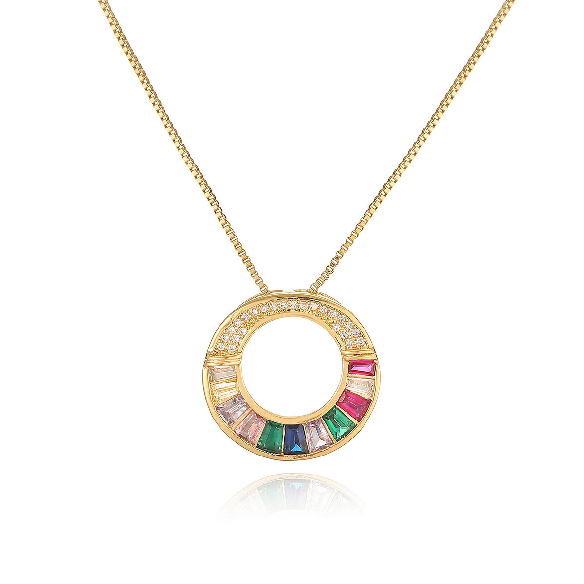 Multicolour stone pendant necklace