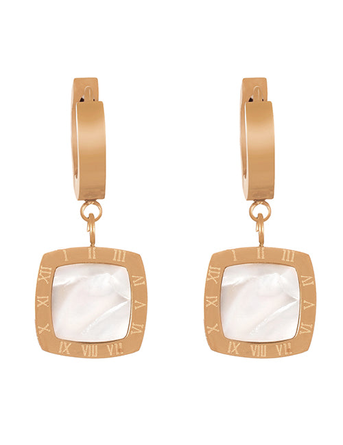 Gold drop MOP earrings