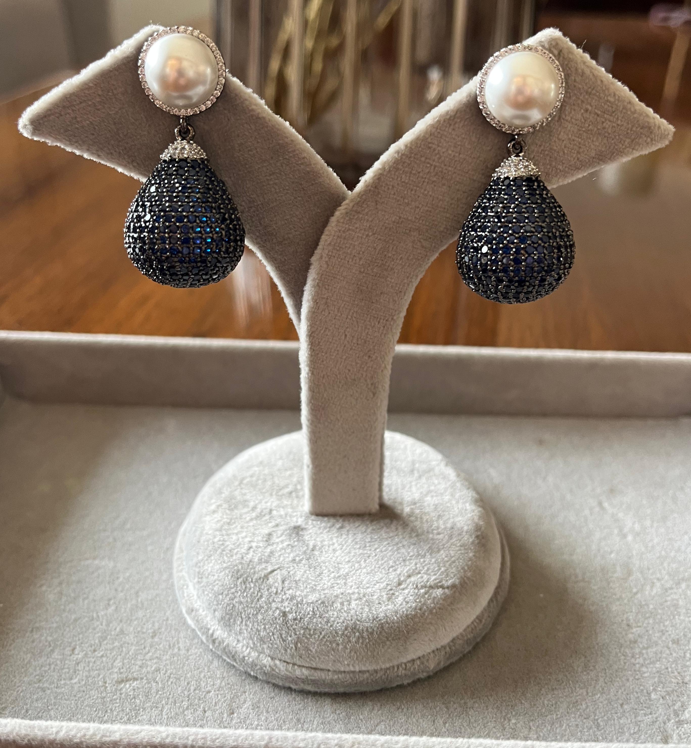 Allure blue pearl diamond drops