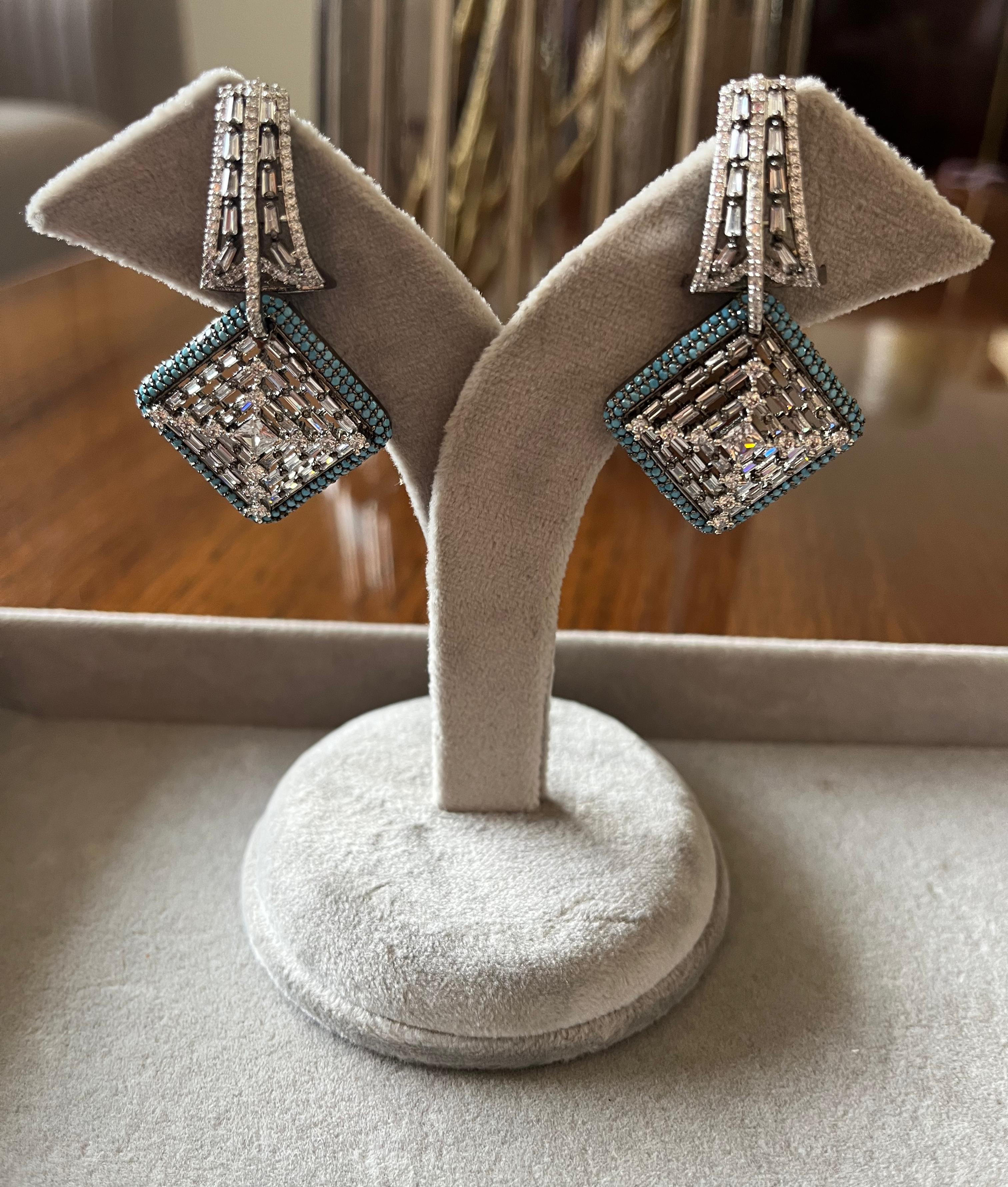 Fiza blue diamond earrings