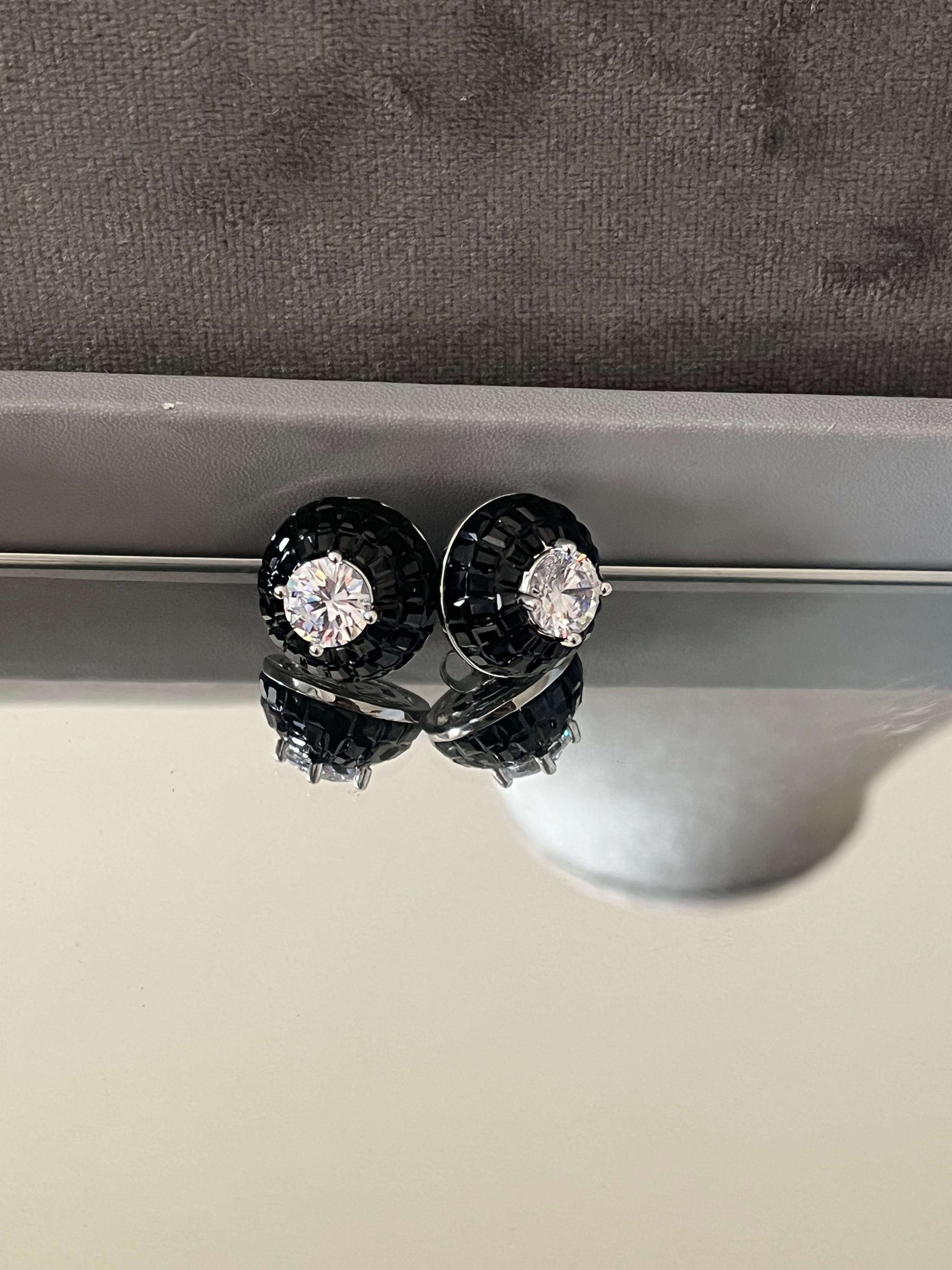 Black Crystal Studs
