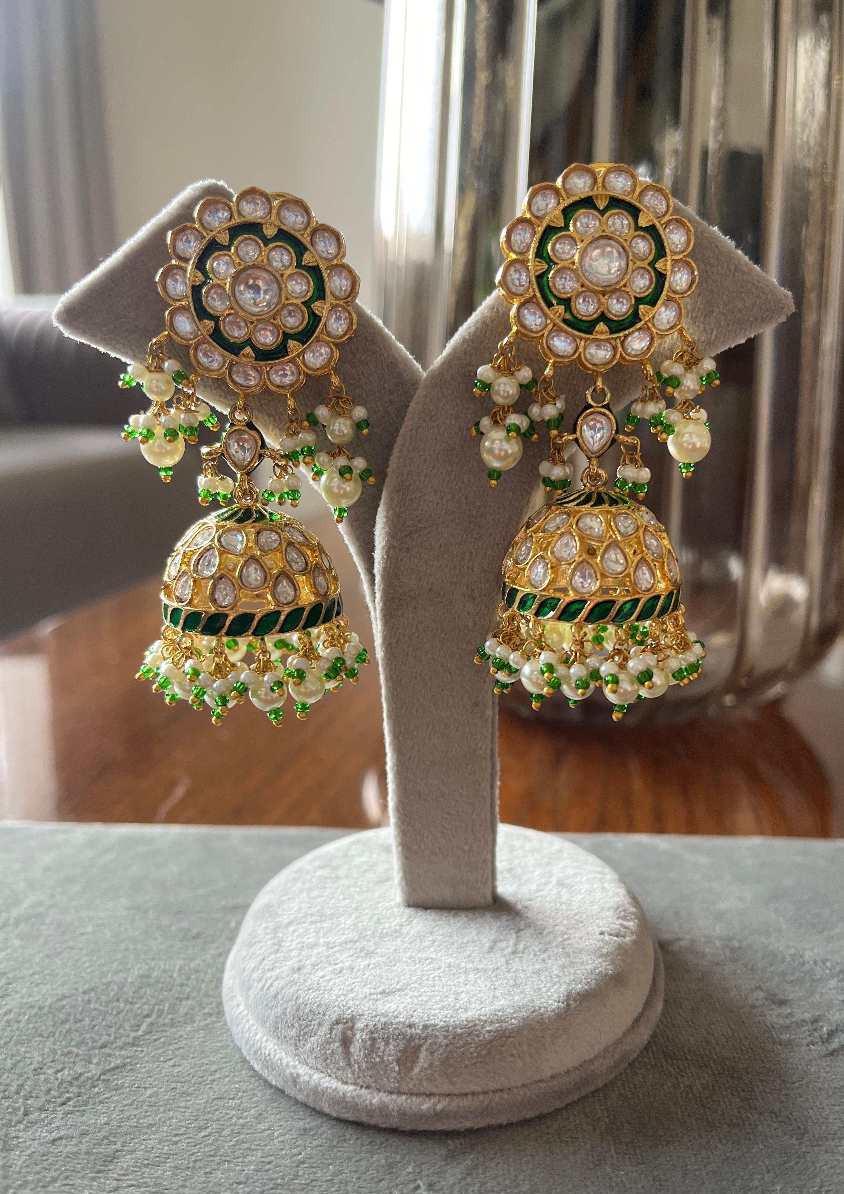 Ami Gold plated kundan Jhumkas